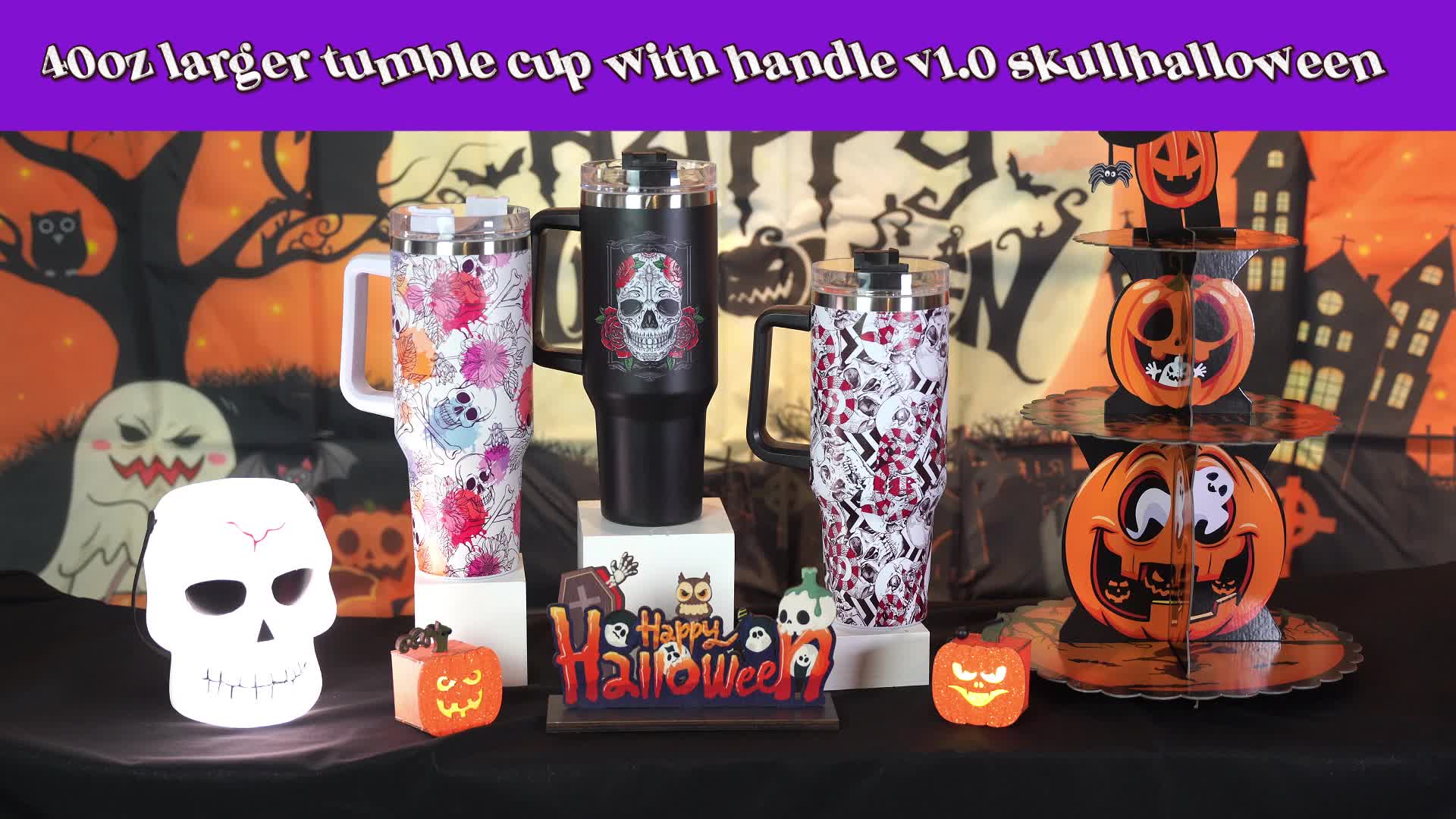 40oz Halloween with Scary Pumpkin Tumbler, Straw & Handle - Perfect for  Car, Home & Office Use - Birthday Gift Idea! in 2023