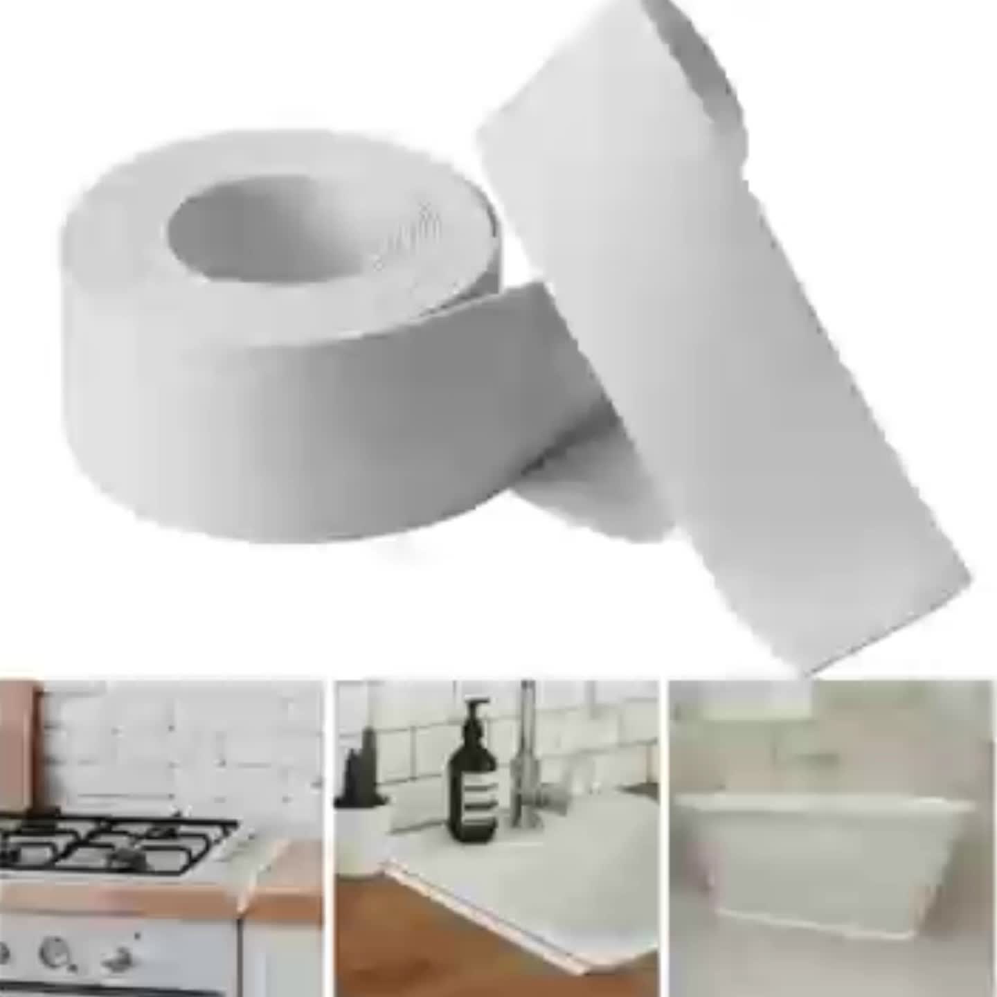 Cinta selladora de calafateo impermeable, autoadhesiva de PVC, cinta de  sellado de 1.5 x 10.5 pies, color blanco, para fregadero de cocina, baño