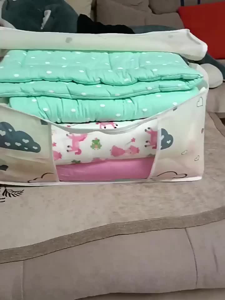 Cartoon Pattern Large Capacity Organizer Zipper Dustproof Container