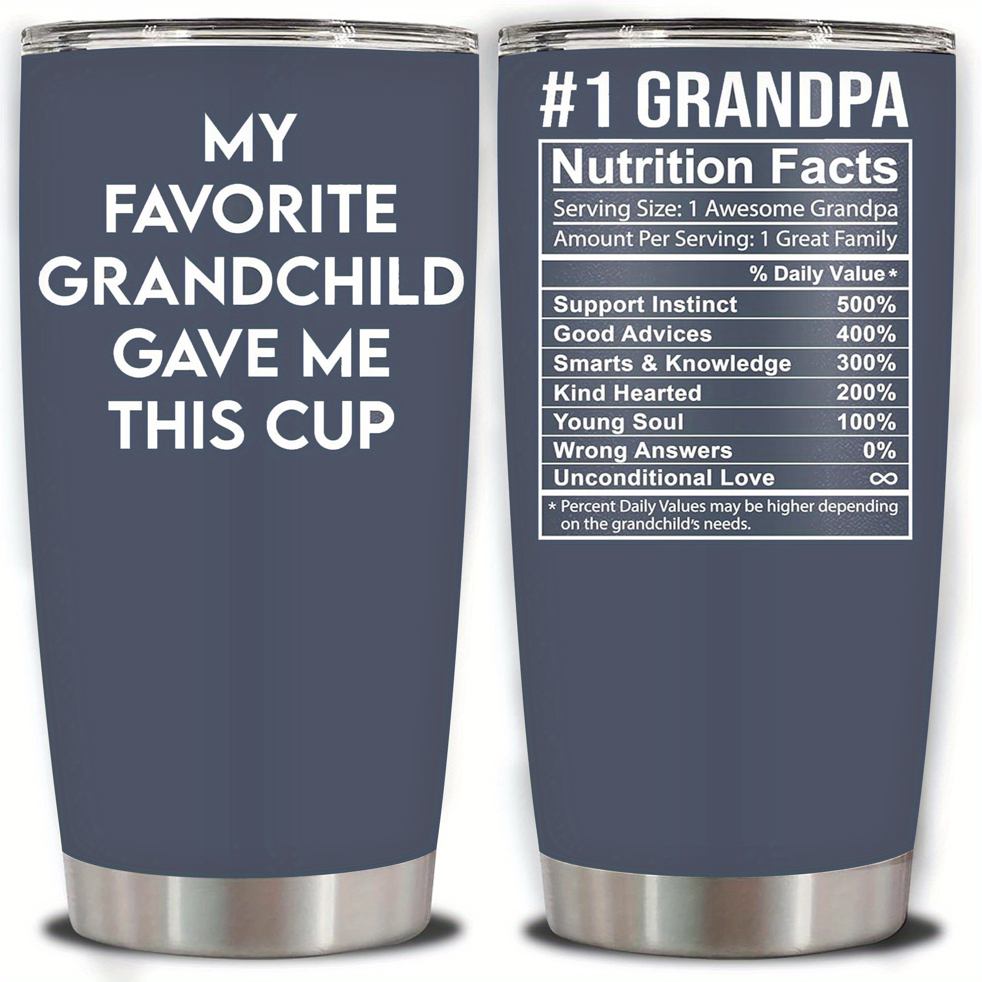 - 20 Oz Tumbler, From Granddaughter, Grandson, Birthday Present Ideas, New Grandpa, To Grandpa