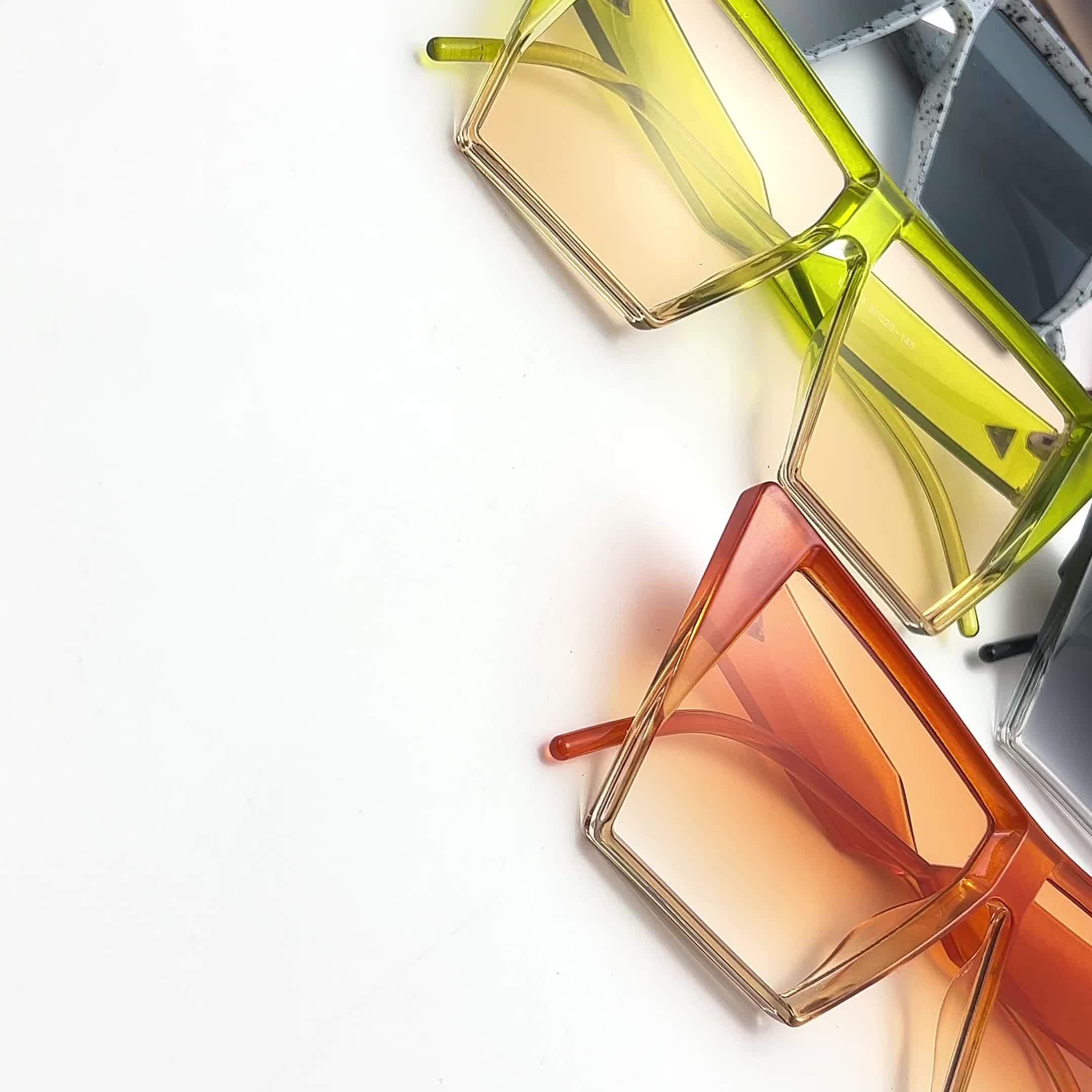 Oversized Square Frame Sunglasses Gradient Lens Glasses UV400
