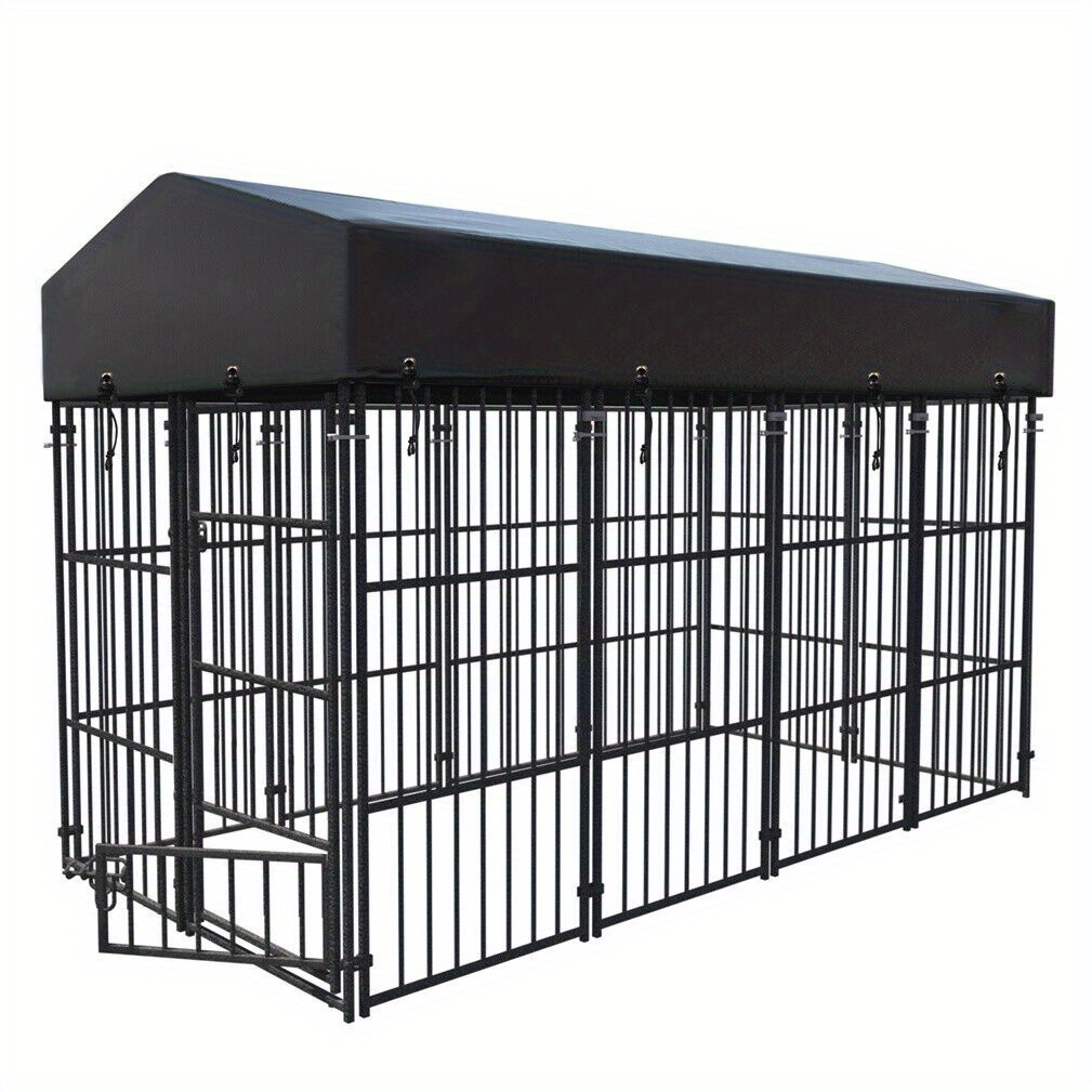Image of Xs/s/l Large Outdoor Dog Kennel Crate, Wire Outside Walk In Cage Coop With Uv-resistant Canopy Roof Cover And Stakes