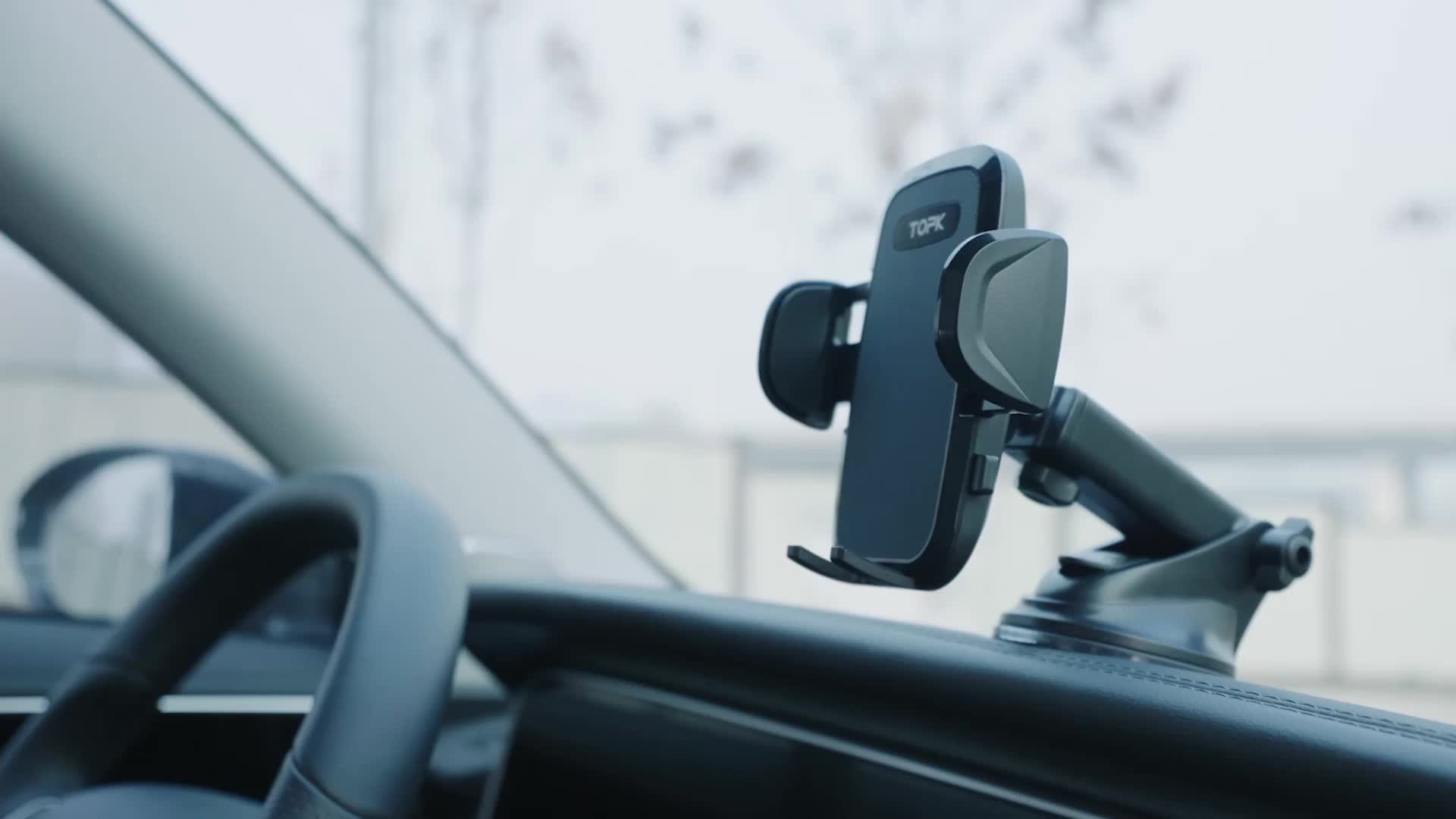 Rotatable and Retractable Car Phone Holder - Phone Mount for Car Cell Phone Holder for Car Easy One Touch Mini Vent Mount Windshield Phone Holder