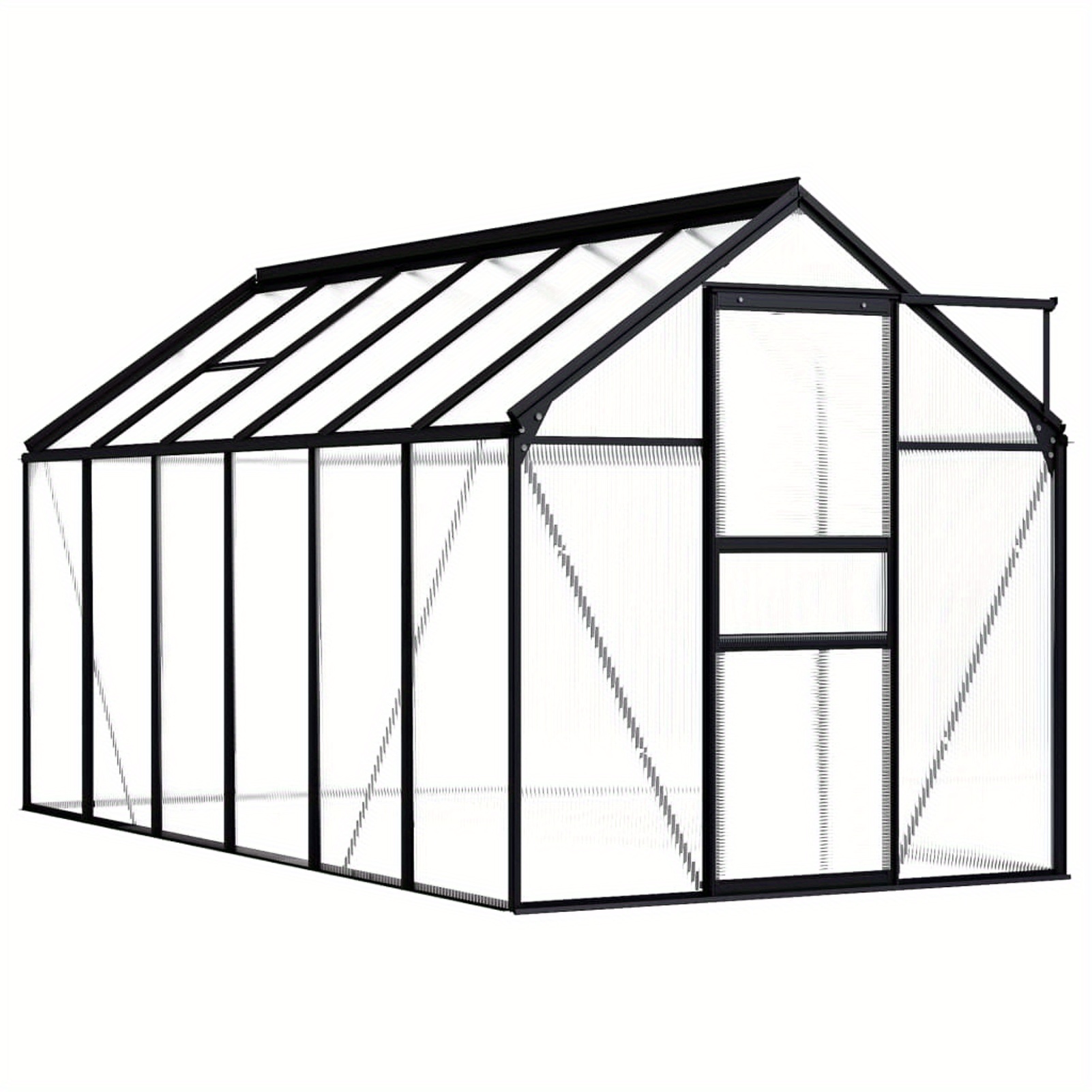 

Anthracite Aluminium Greenhouse 7.03 M², Garden Greenhouse, Outdoor Shed For Vegetable Plants, All-season Plant Greenhouse For Terrace