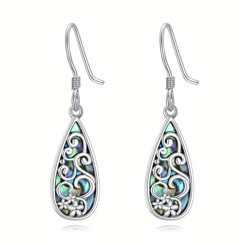 teardrop   earrings for women 925 sterling silver dangle earrings abalone shell earring for women Product details 1