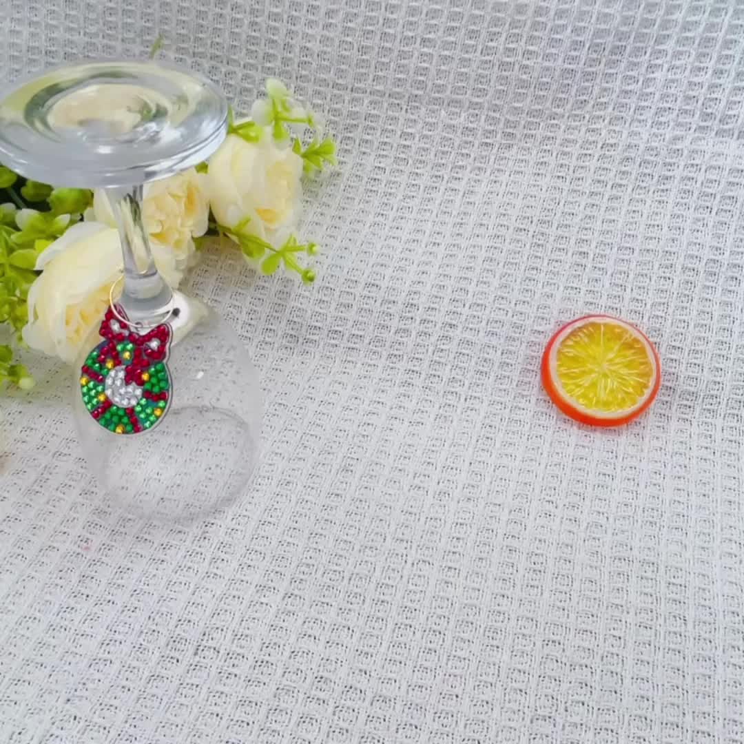 Diy Diamond Art Christmas Drink Logo Pendants Size Acrylic - Temu