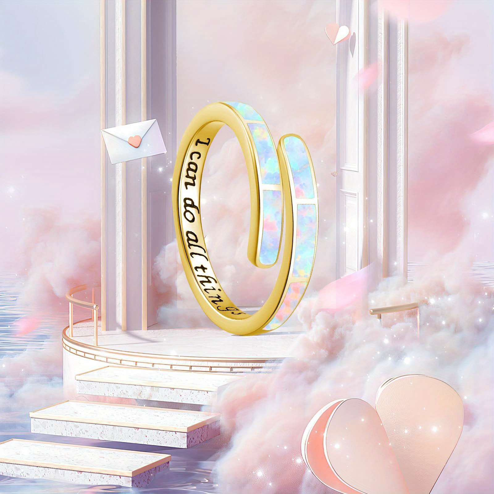Adjustable 925 Sterling Silver Golden Opal Ring