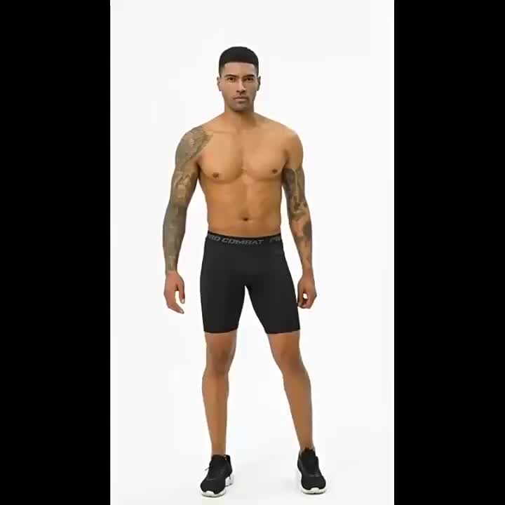 Men's Solid Compression Shorts With Pocket, Athletic High Stretch Base  Layer Sportswear For Sports Gym Running Riding Outdoor Indoor Activities -  Temu