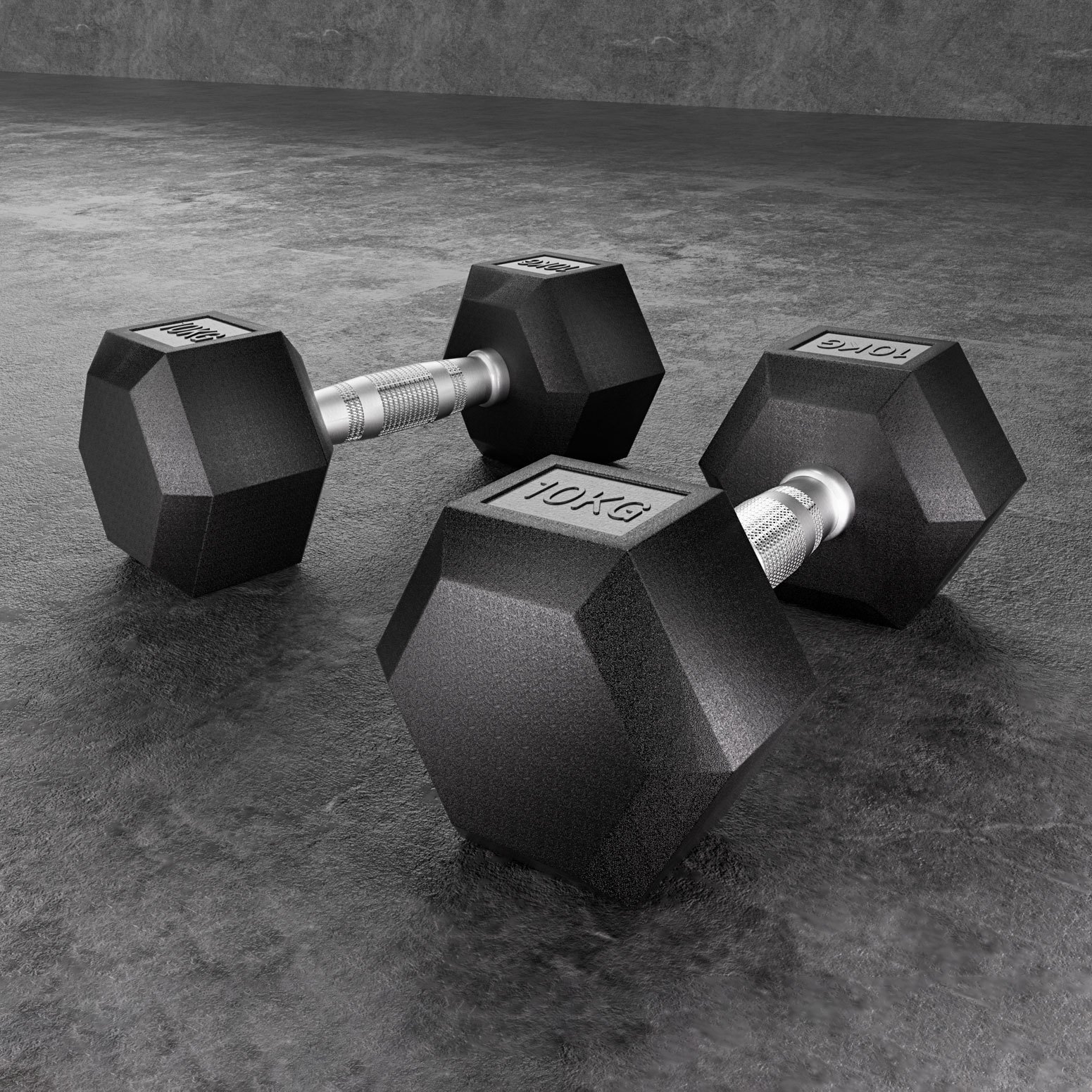 TEMU Everfit 20kg Hex Dumbbells Set Dumbbells Weights Lifting Bench Gym Workout 2x10kg