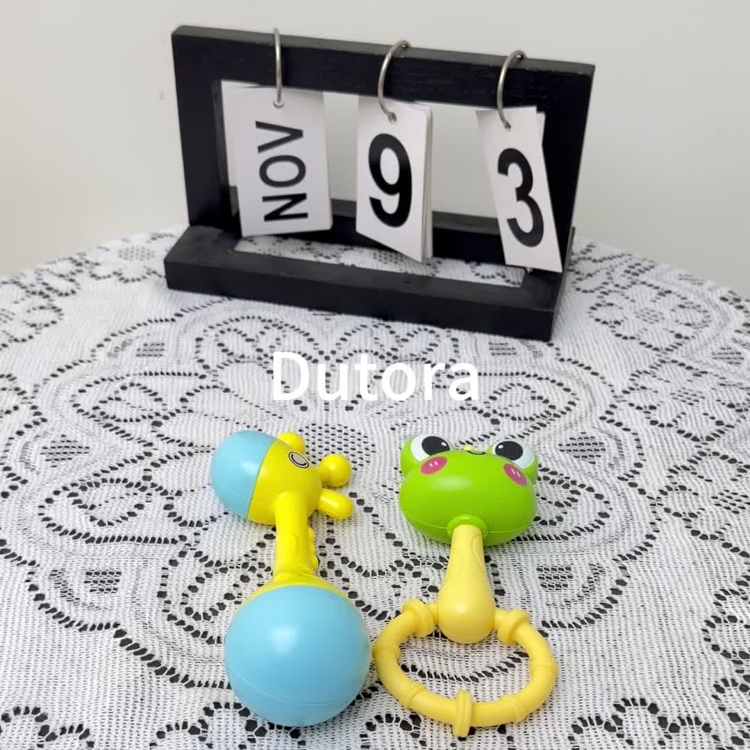 Baby Rattle Toy with Cheerful Face, 2 Pcs Set