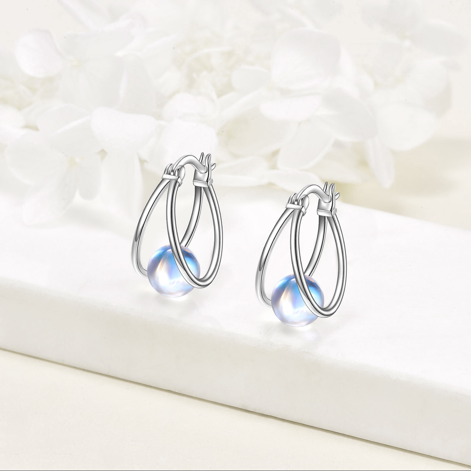 925 sterling silvery   earrings womens double earrings   jewelry gemstone earrings Product details 1