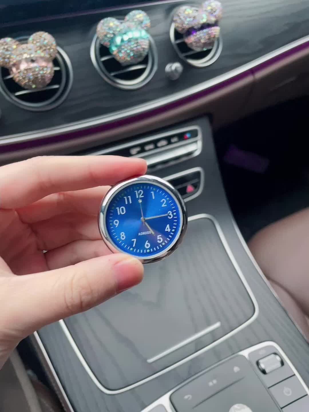 Interior Car Digital Gauge Clock Auto Dashboard Luminous Analog