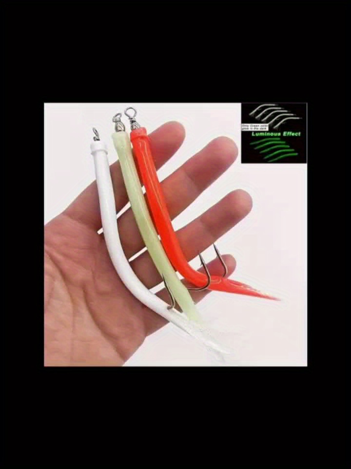 Eel Fishing Hooks For Striped Bass Luminous Tube Lures With - Temu