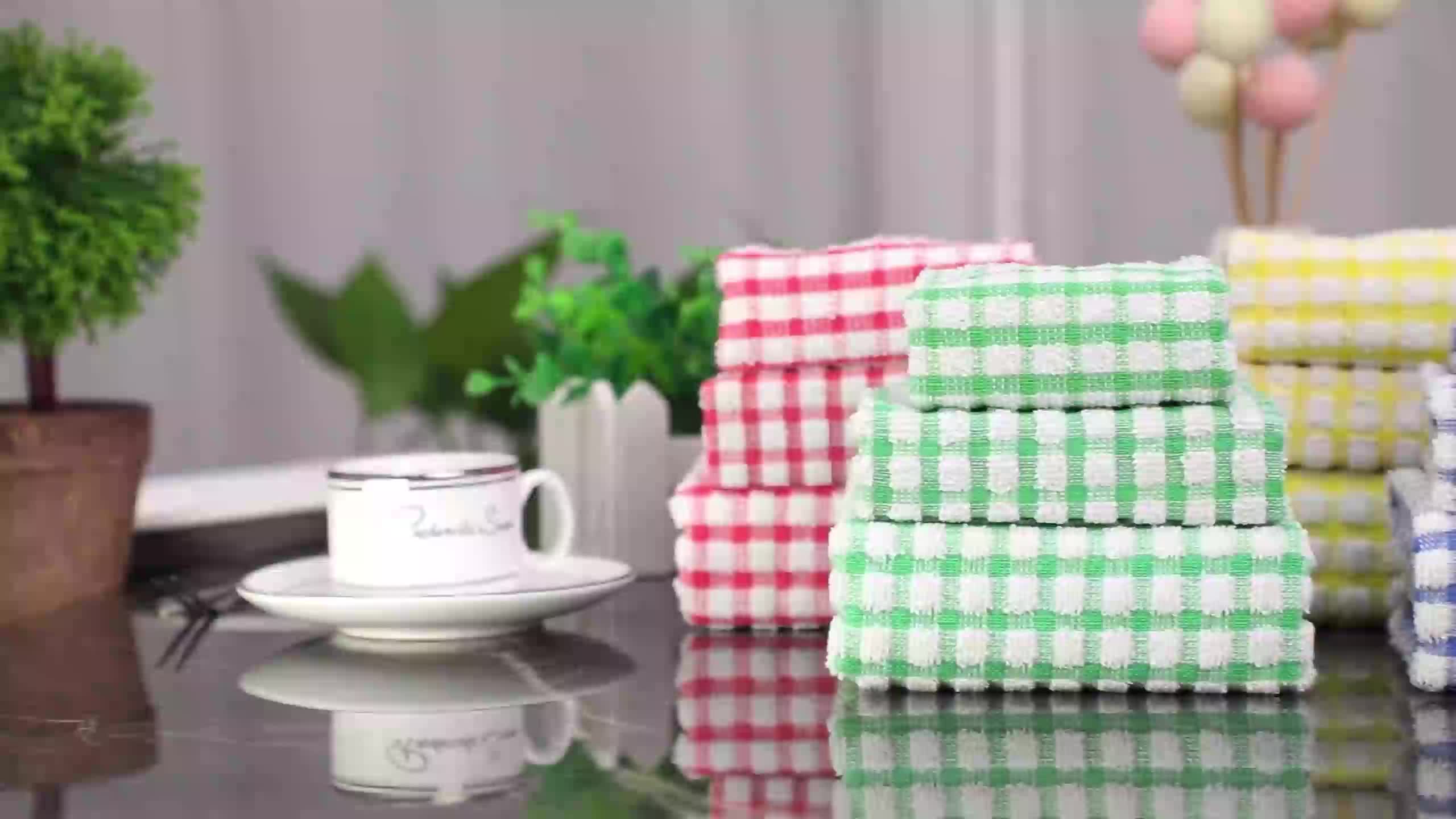 Scouring Pad Square Dish Cloths Red White Plaid Dish Towels - Temu