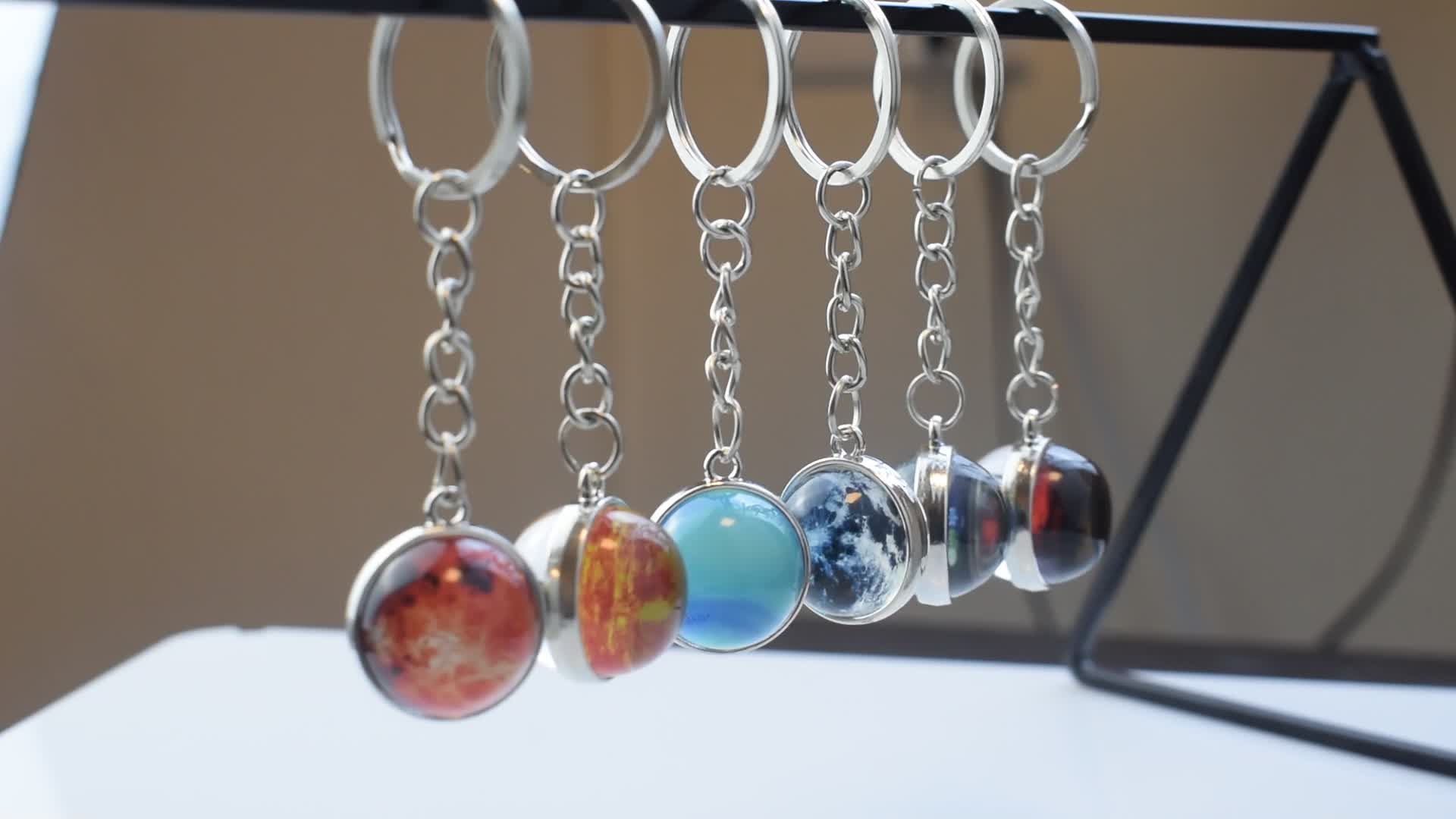 Solar System Planet Keyring Galaxy Nebula Keychain Moon Mercury Mars Glass  Ball Fashion Pendant - Jewelry & Accessories - Temu Germany