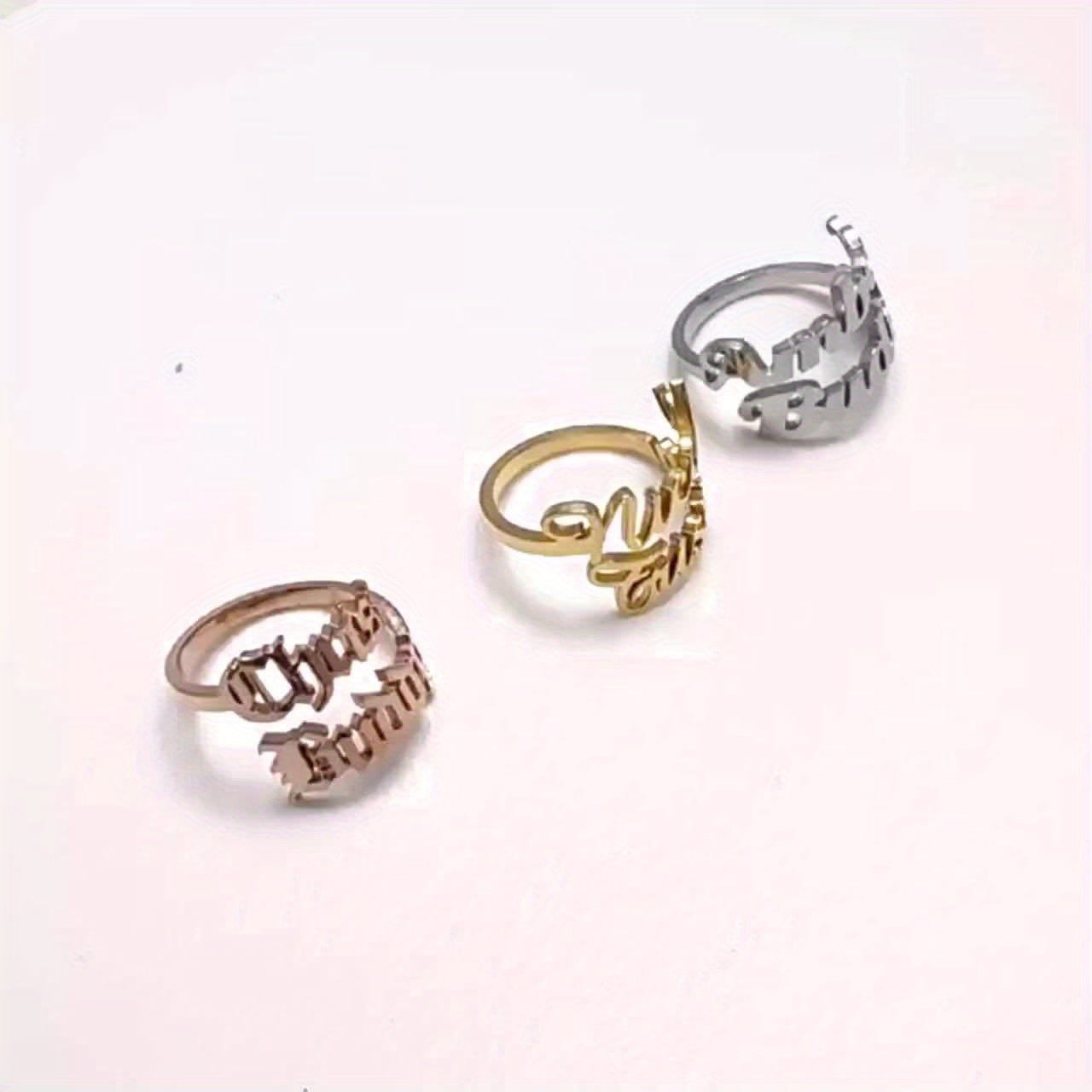 Personalized Couple's Dual Names Ring Stainless Steel Wedding Band