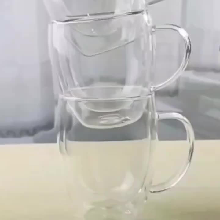 1 taza de vidrio con doble aislamiento, taza de café con asa de vidrio  transparente, taza de jugo de leche, taza para beber de vidrio para el  hogar - Temu Mexico