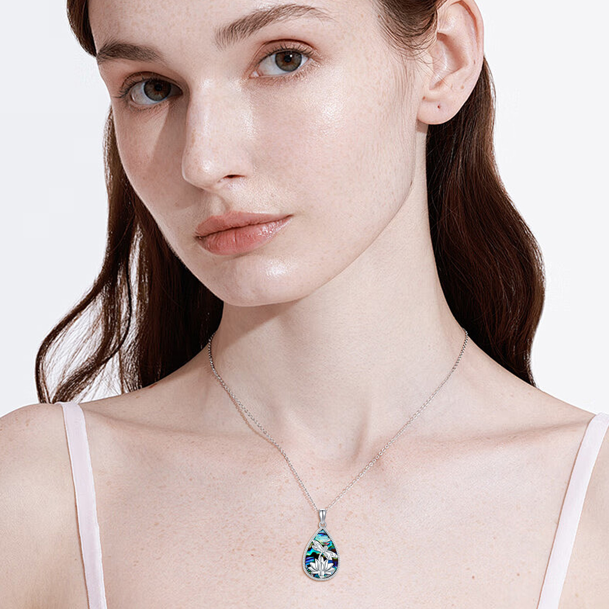 925 Sterling Silver Abalone Dragonfly Necklace, Meaningful Gift