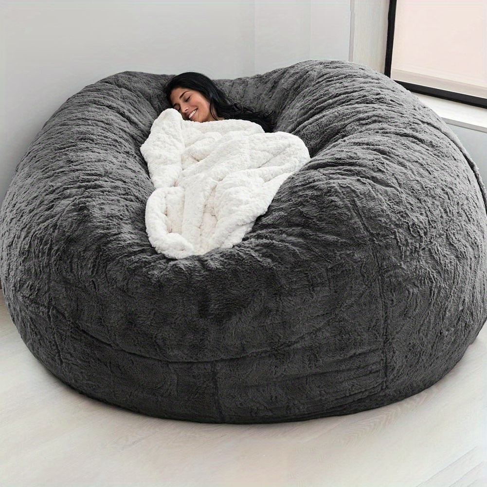 

Lixada Home Sponge Bed Bean Bag Chair Cover Slipcover Double Bedroom Balcony Large Couch Round Soft Fluffy Cover No Fillings Only Cover