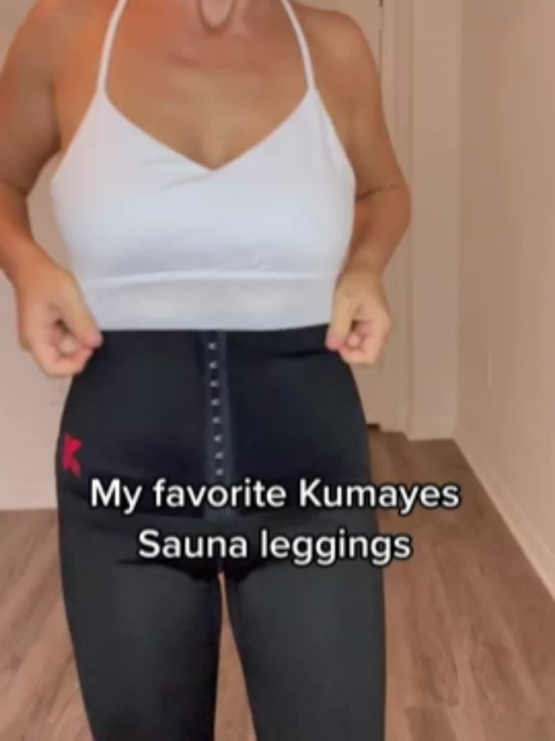 Kumayes High Waist Slimming Sauna Workout Capris Pants for Women