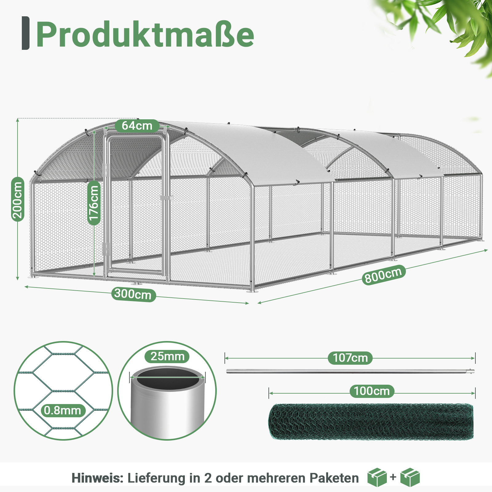 Outdoor Chicken Coop Activity Area, Dome-roofed Chicken Coop, Suitable For Chickens, Rabbits, Geese, Pigeons, And Quail, With Mesh Metal Fencing