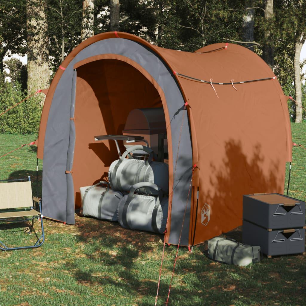 Image of Large Outdoor Storage Tent With Metal Frame & 185t Roof - Grey & Orange Garden Shed For Backyard, Camping, Equipment Storage - 204x183x178cm, Camping Shed | Panels