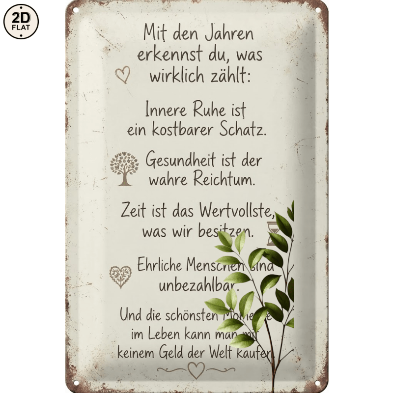 Image of 2d Flat, [2d Flat] 1pc Metal Sign. With Age You Text Quote Perfect For Home, Office, Bar, Outdoor Decor 20x30cm 2d Flat, 2d Flat