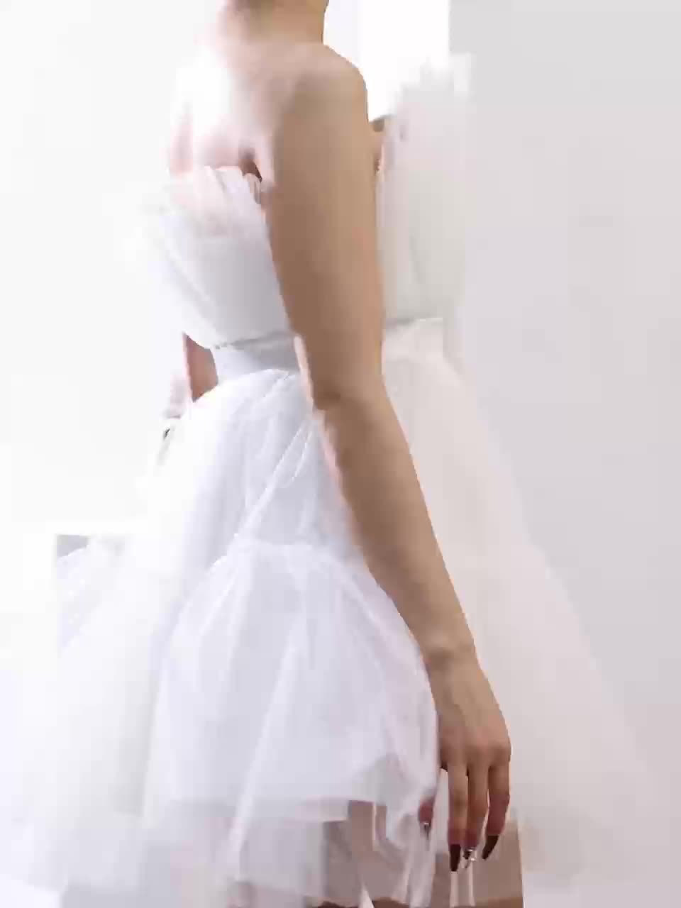 bow front layered tube tulle dress MissJophiel Bow Straps Tulle Sweetheart Midi Ivory Prom Dress Formal Evening Gown Ivory / Floor Length / US20W
