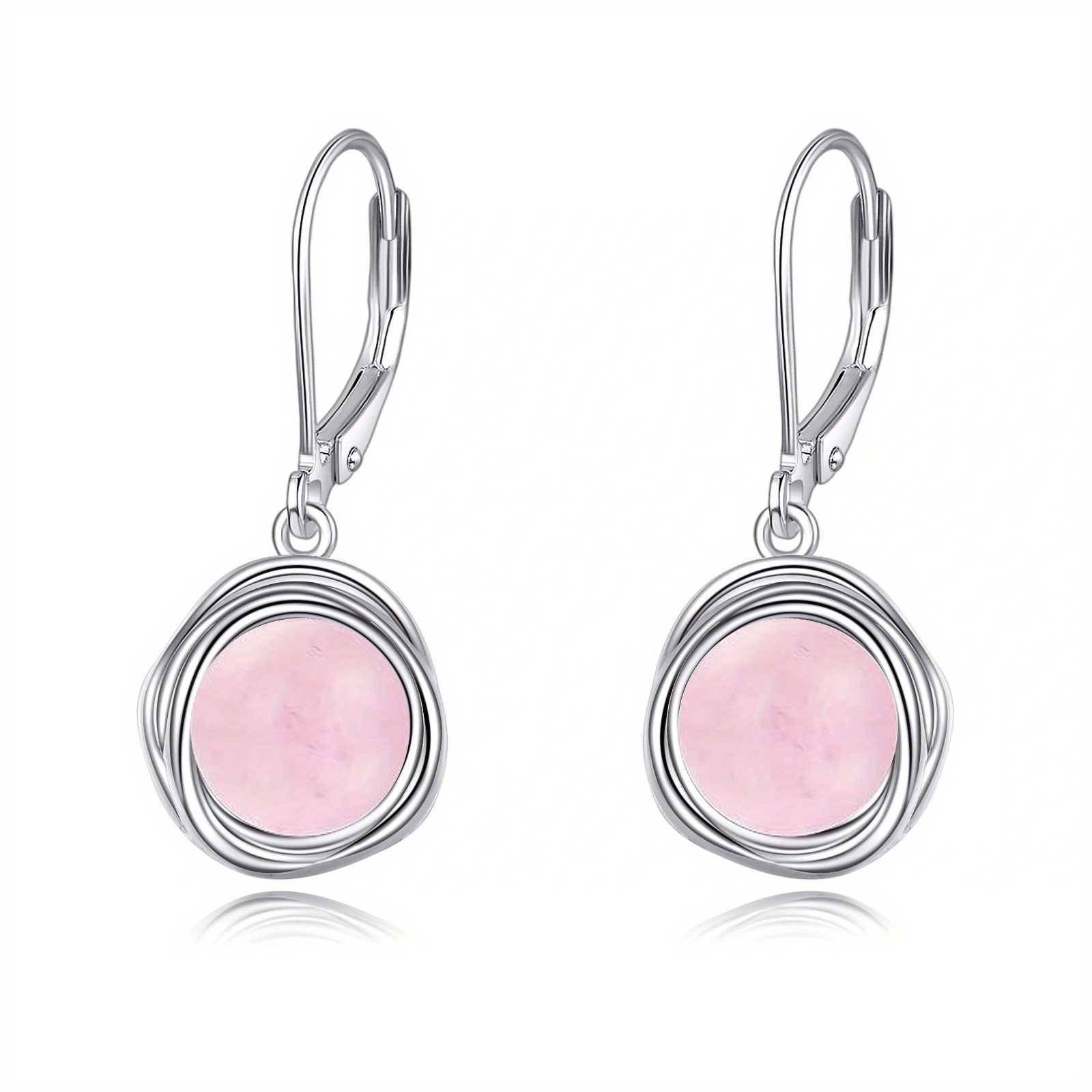 Rose Quartz Spiral Ear Cuff For Of 925 Sterling Silver, An Ideal Jewelry Gift For Couples, Suitable For Women And Men