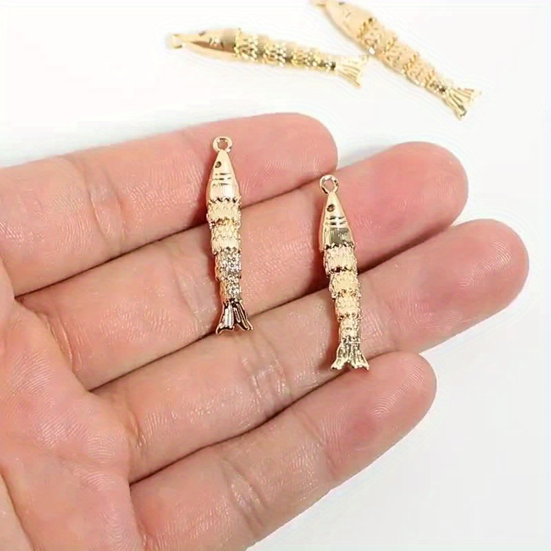 3D Articulated Fish Charms with Copper and Zirconia