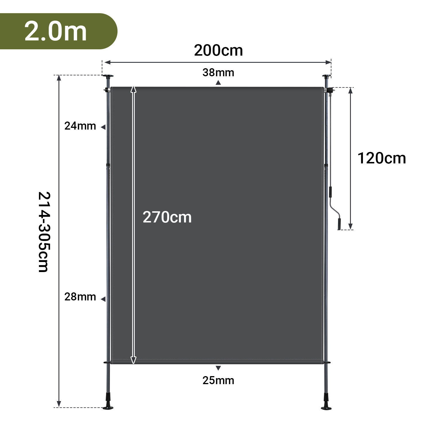 Image of Vertical Garden Awning In Sizes | Provides Privacy And Sun Protection For Patios And (beige And )