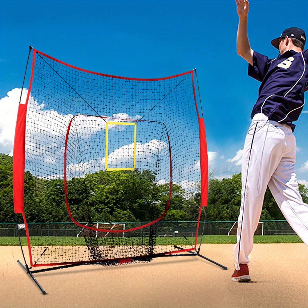 TEMU Everfit 7ft Baseball Net Pitching Kit With Stand Softball Training Aid Sports