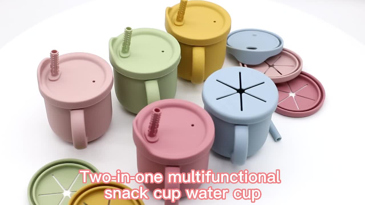 3-in-1 Bpa-free Silicone Training Cup With Straw Lid Handle For Toddlers -  Microwave & Dishwasher Safe - Spill-proof Snack Container - Temu New Zealand