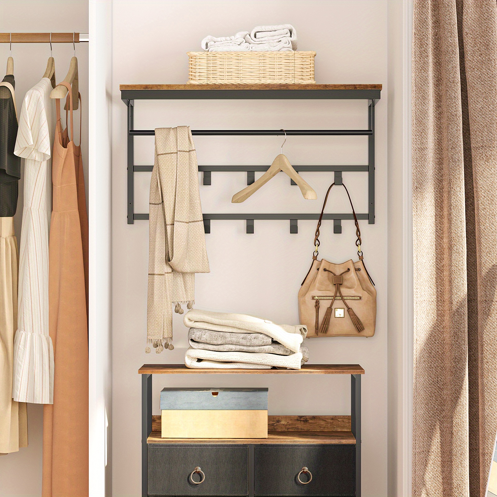 Unfinished Coat Rack Shelf International Concepts Wall Shelf With