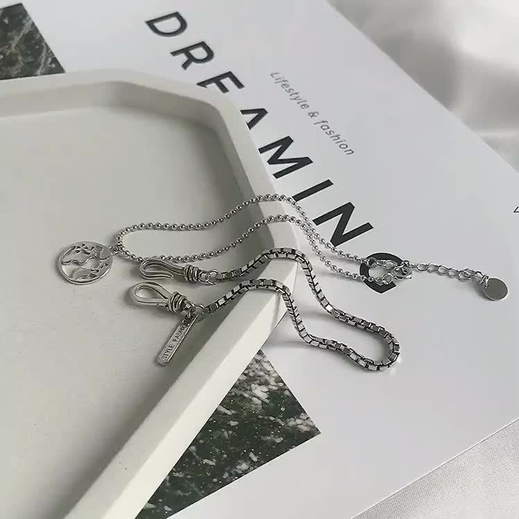 Vintage S925 Sterling Silver Box Chain Bracelet