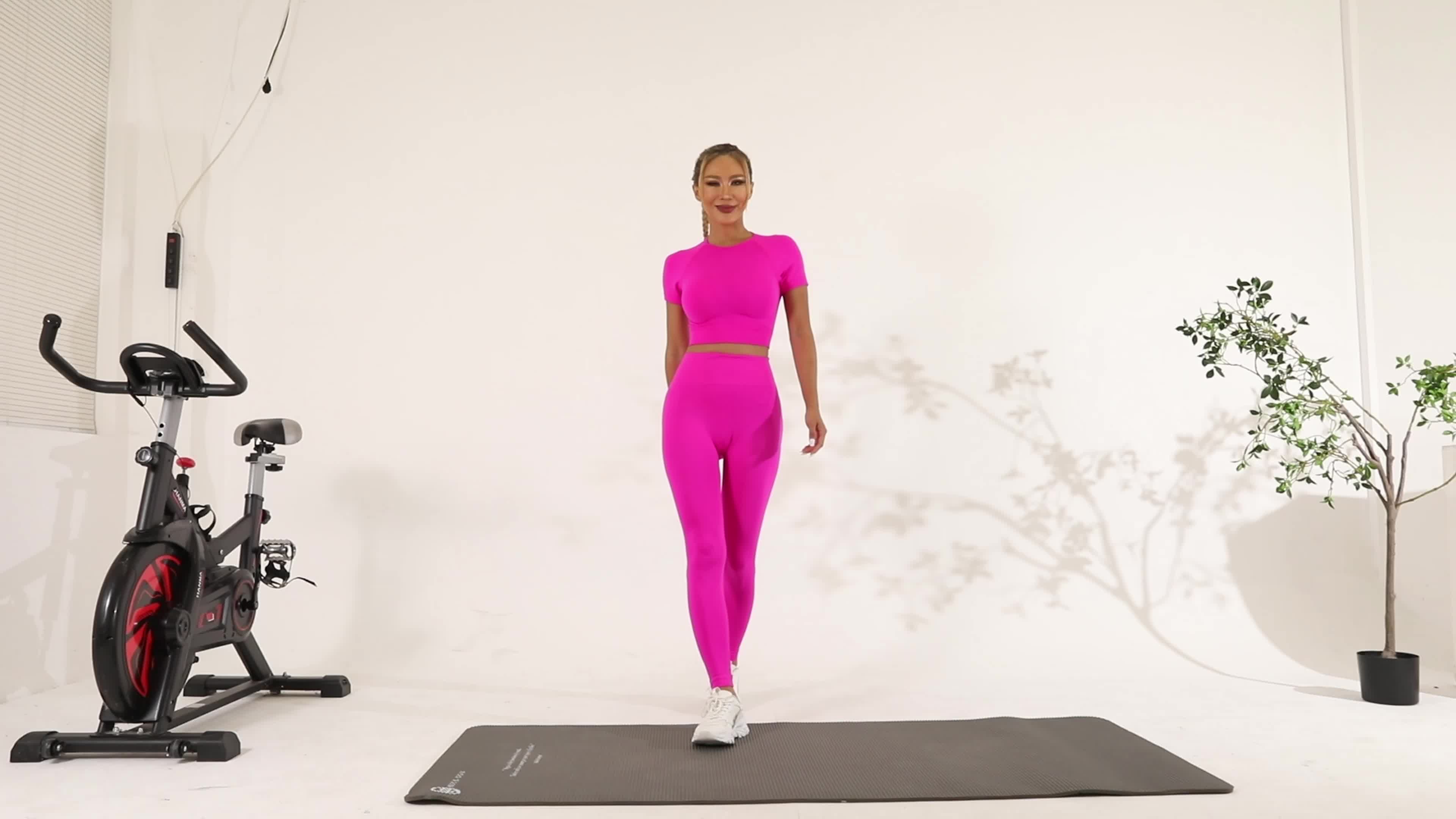 Look Feel Best: Solid Sports Set Yoga Fitness Seamless - Temu