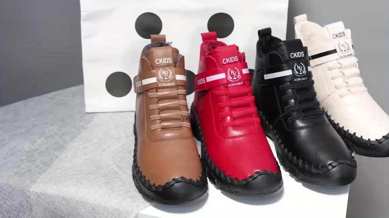 Women's Winter Warm High-Top Ankle Boots with Lined Collar