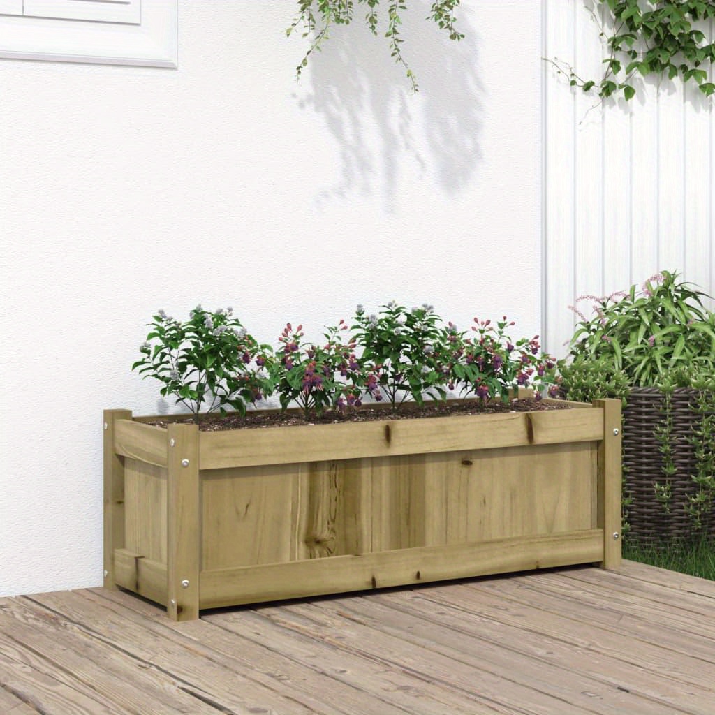 

Boîte de plantoirs de jardin surélevée Planter de jardin Pot de plante de patio extérieur Pot de fleur de légume Pot de jardin 90x31x31 cm Bois impregné Pin