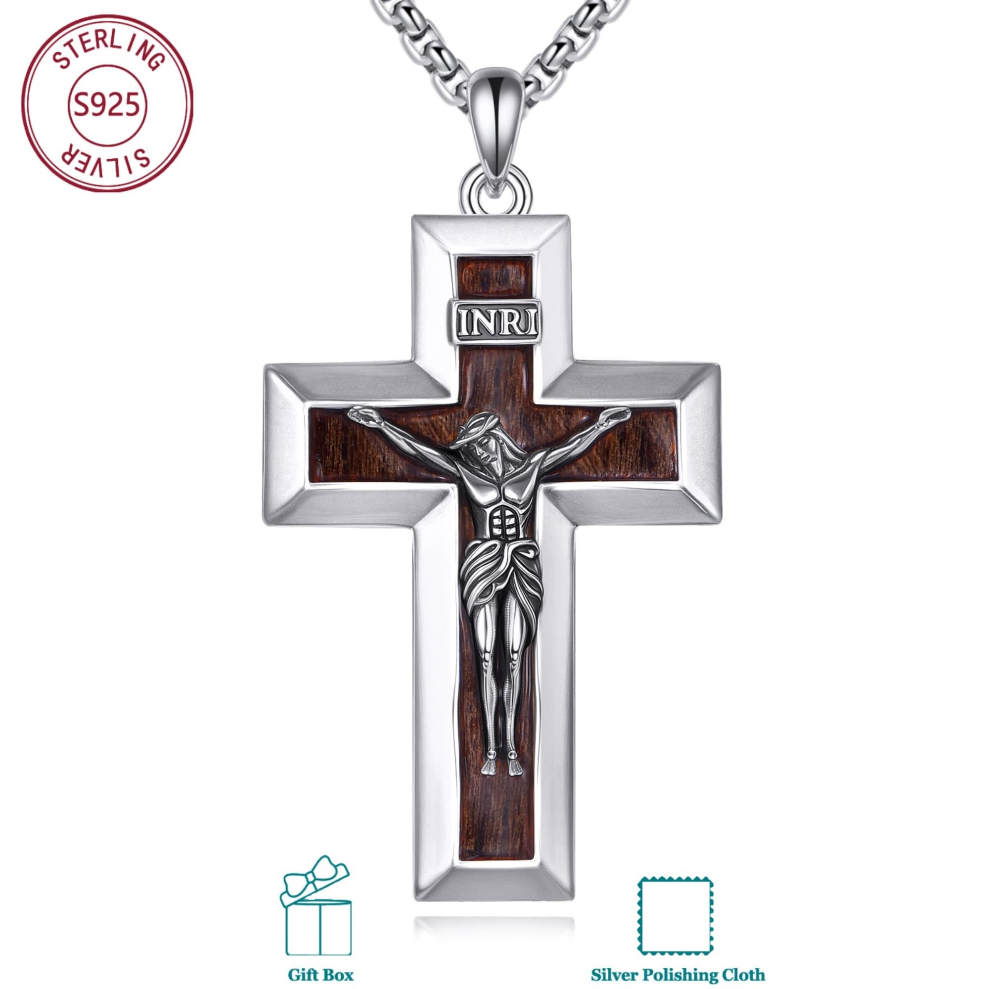 Image of S925 Sterling Silvery Wood Necklace Suitable For Men And Women For Daily Wear Birthday Gift Christmas Gift For Hypoallergenic