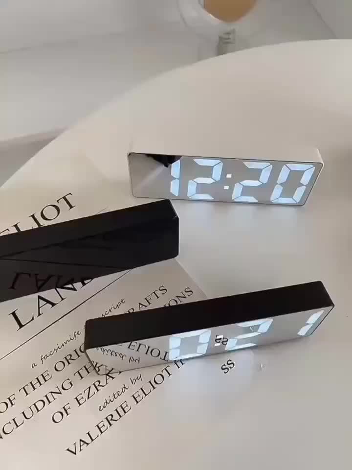 reloj led inteligente control voz reloj consola despertador Temu