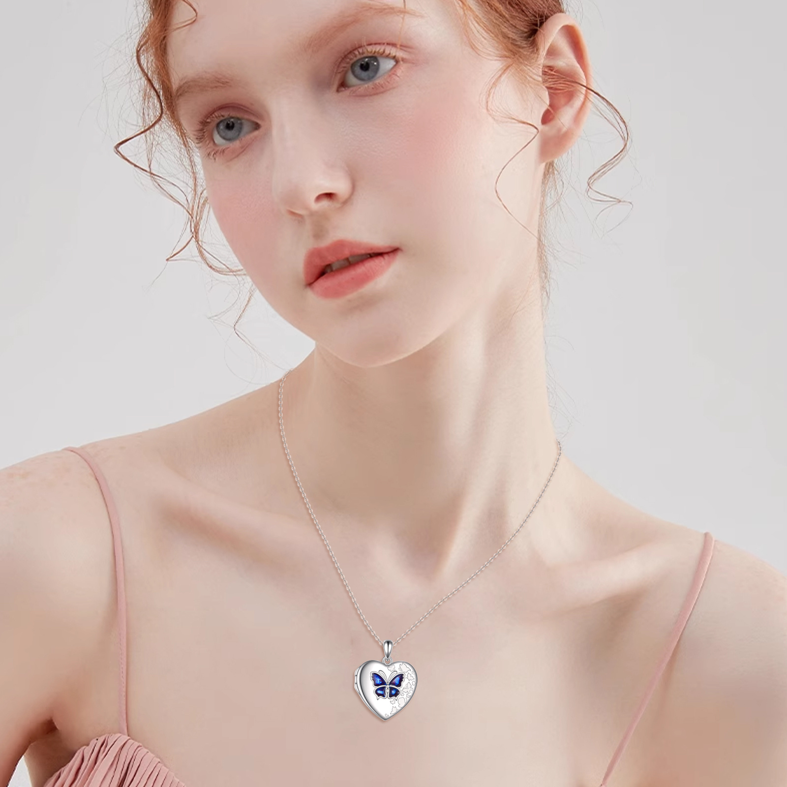 Women's 925 Sterling Silver Butterfly Locket Necklace