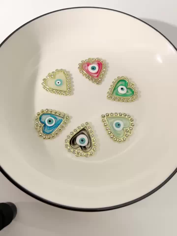 3Pcs Random Enamel Style Evil Eye Pattern Charms