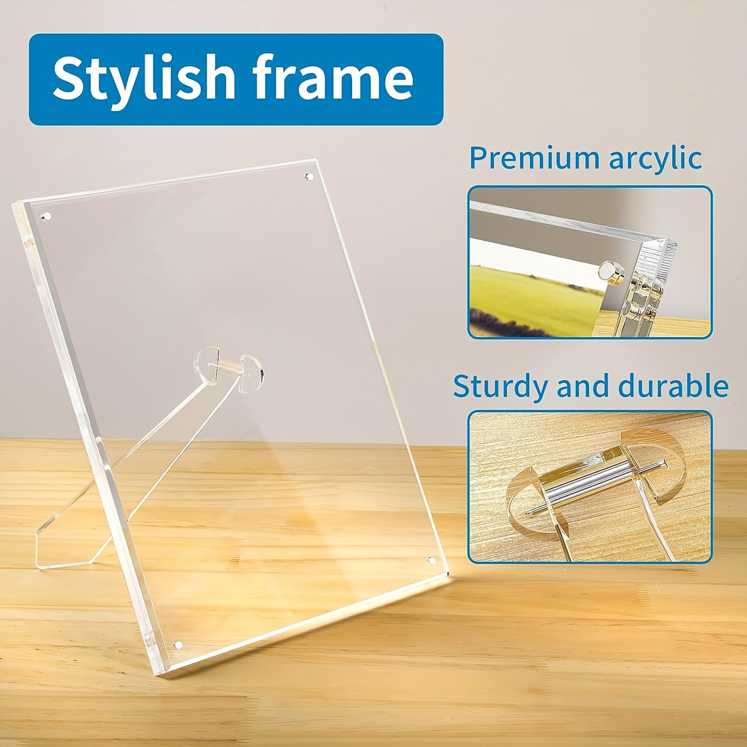 Acrylic Picture Frames Desktop Frameless Photo Frames With - Temu