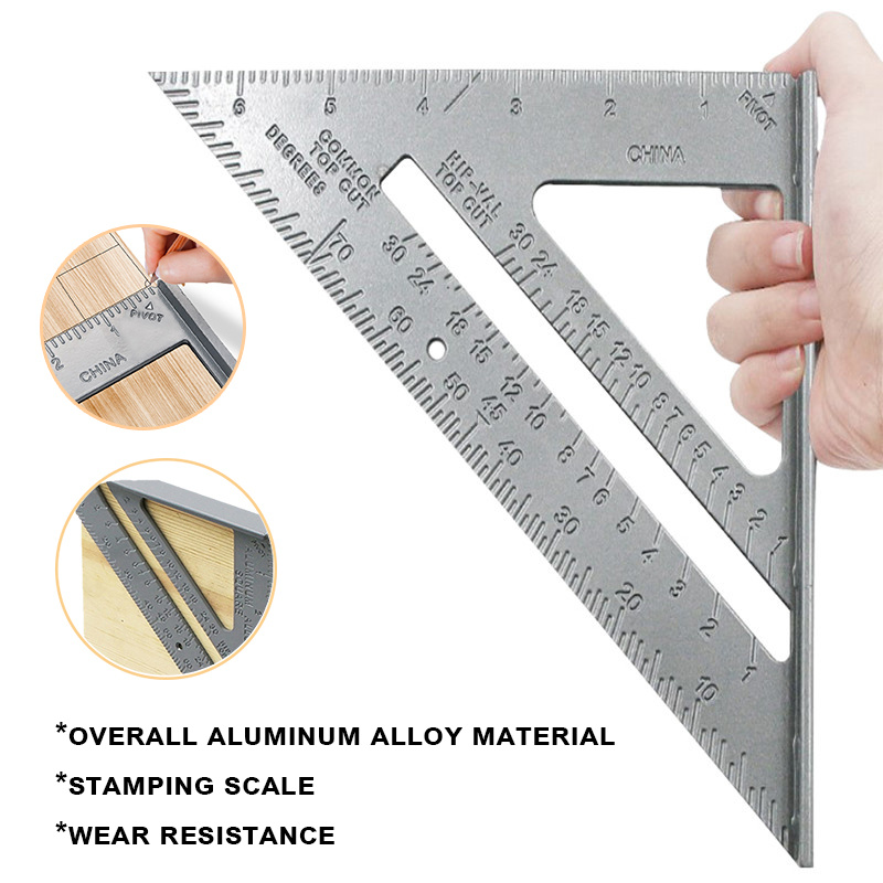 Right Angle Ruler Triangle Ruler Aluminum Alloy 45/90 Degree