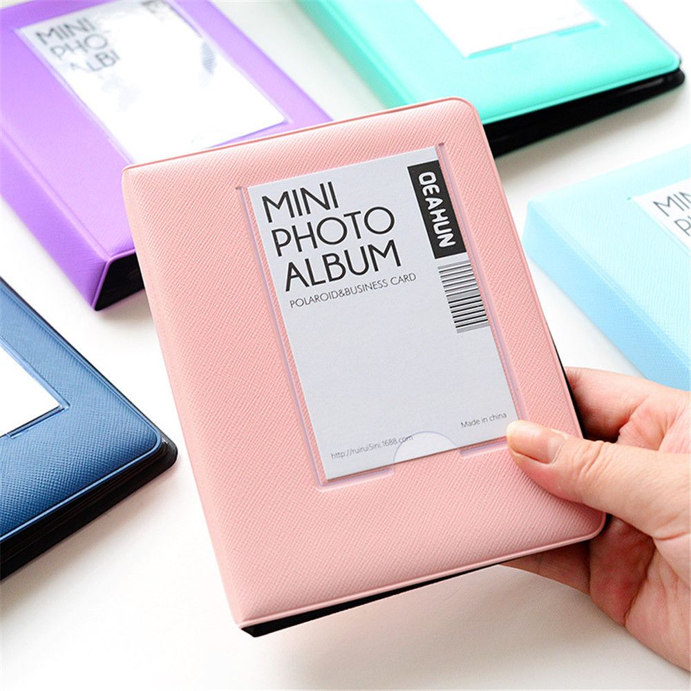 2 Inch Photo Album PVC Sequins Transparent Sticker & Name Card Holder 16  Pockets Photo Holder Business Card Bag Mini Photo Holds