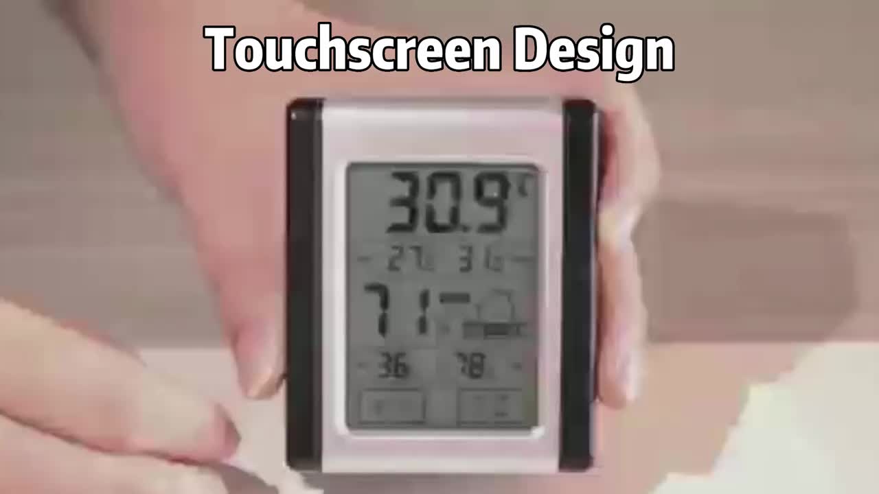 Digitales Desktop-Hygrometer und Innenthermometer, hochpräziser  Temperaturmonitor, großes LCD-Display mit Innenfeuchtigkeitszeit und  Thermometer für (Batterie