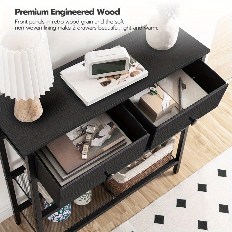 Lifewit Longue Table Console/de Canapé Étroite avec Cadre Métallique
