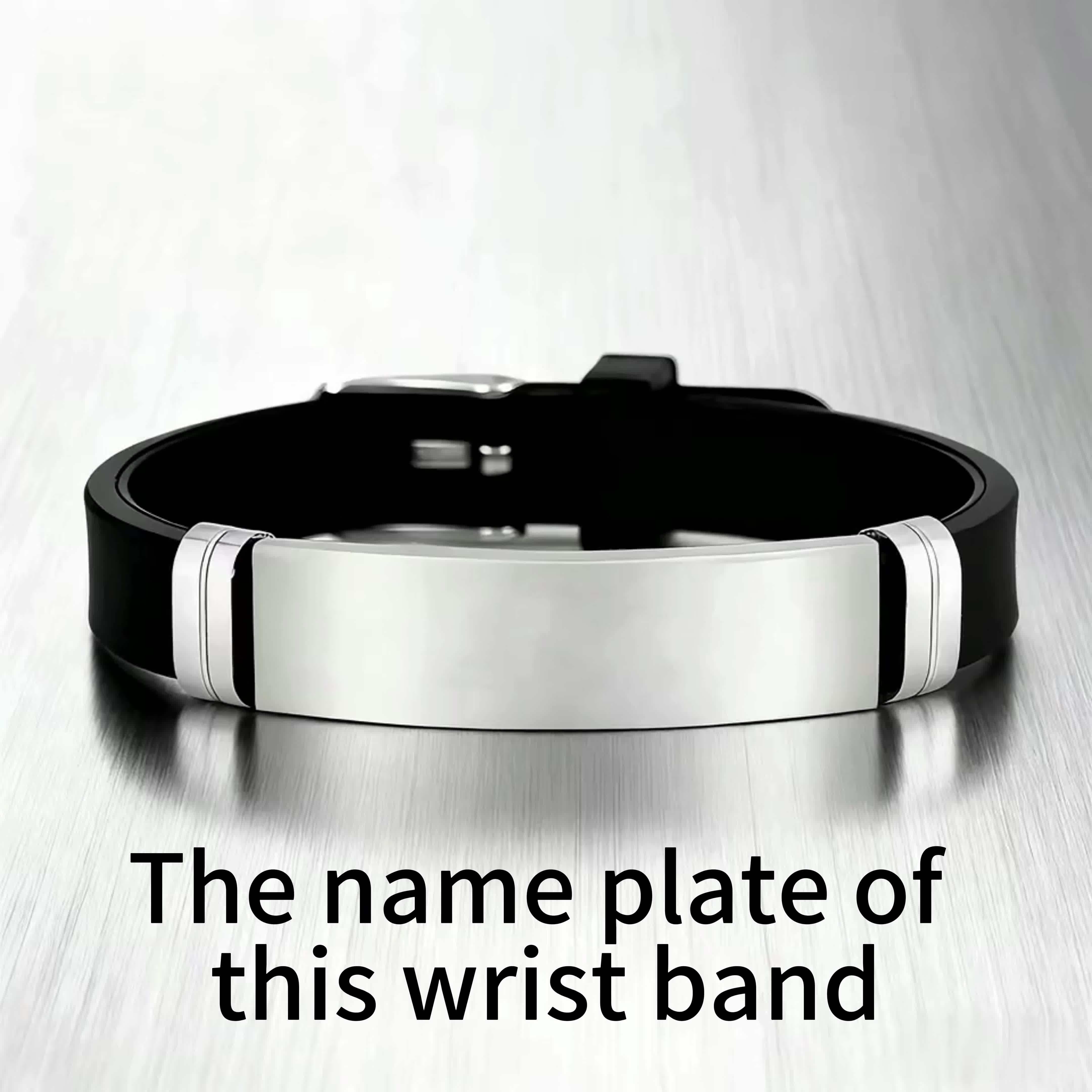 Rugged Pattern Stainless Steel Silicone Bracelet, Daily Wear