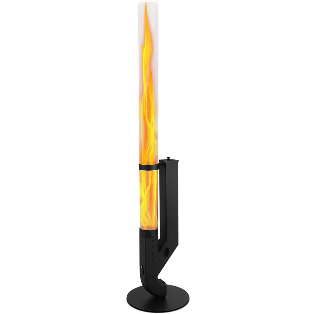 Image of Pellet Torch Fire Tubes Black Steel Pellet Burners Adjustable Fuel Dampers Patio Heaters And Garden Fireplaces