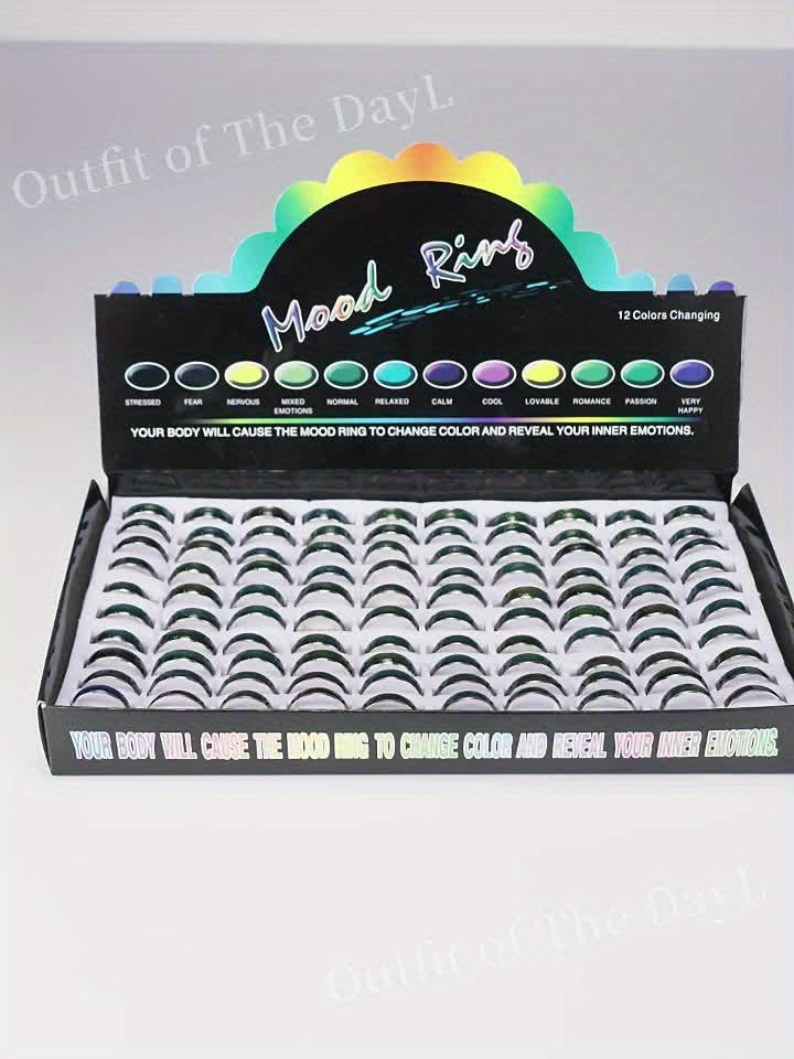 100pcs mood rings box 6mm color changing ring mood emotion Temu